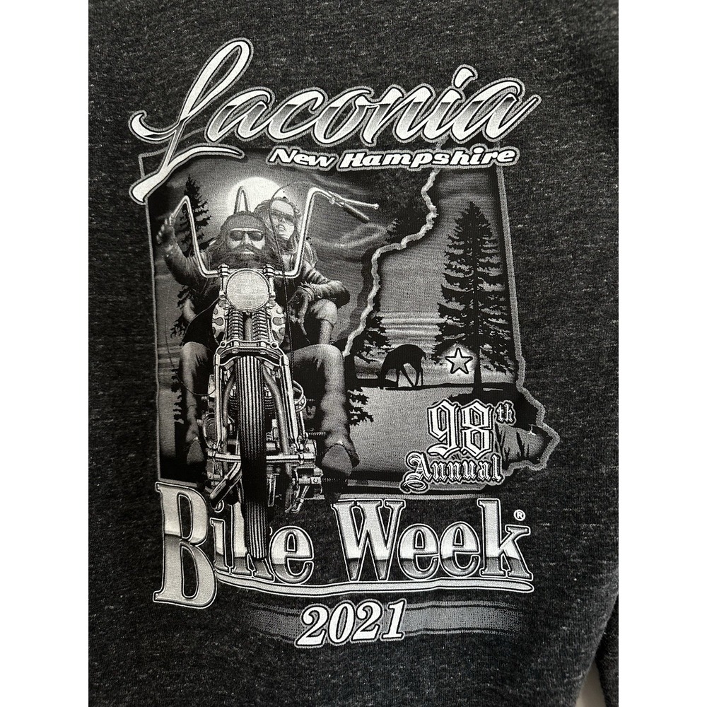 Royal Apparel Bikercore Laconia Bike Week Full Zip Hoodie Sz:XXL Grey Cotton